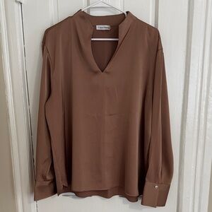 Calvin Klein Women's Elegant Brown Blouse